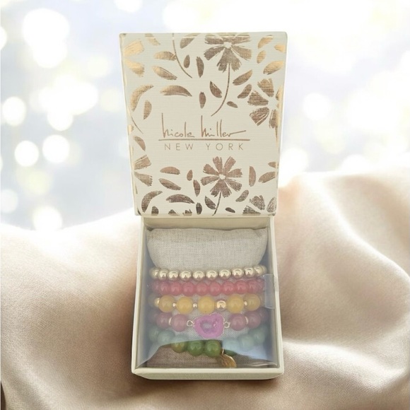 Nicole Miller Multicolor 5pc Beaded Bracelet Set - Picture 1 of 1